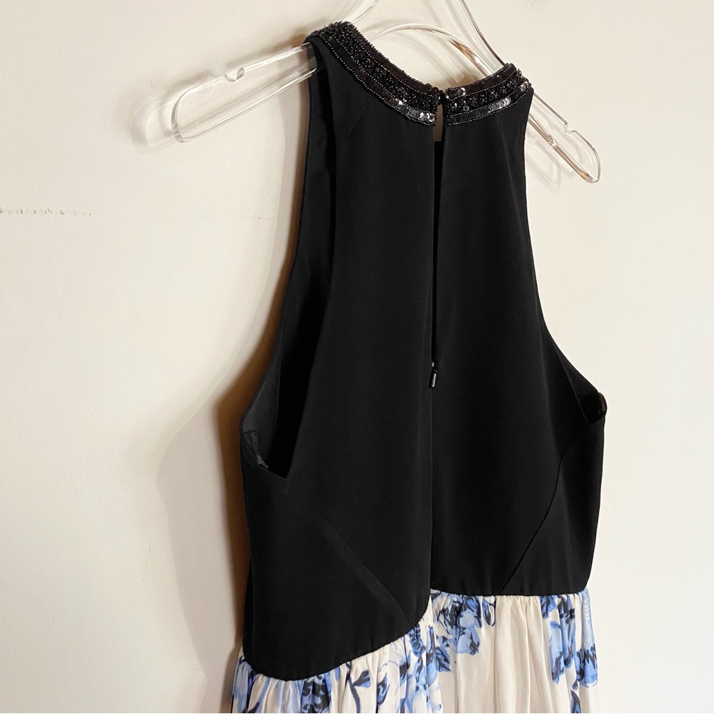 ATSU Anthropologie Beaded Bodice Maxi Dress Floral and Ikat pattern size 4P - Picture 8 of 15